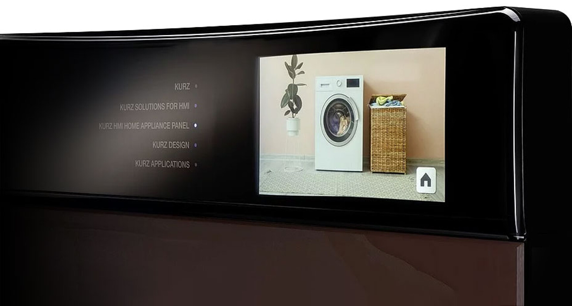 Waschmaschinenblende mit LED-Anzeige links und Colorful Pictures rechts