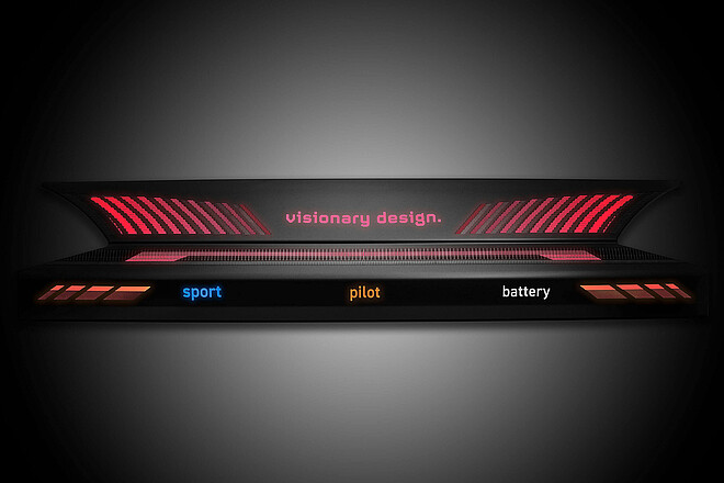 Heckblende hinterleuchtet mit 3 Fahrmodi