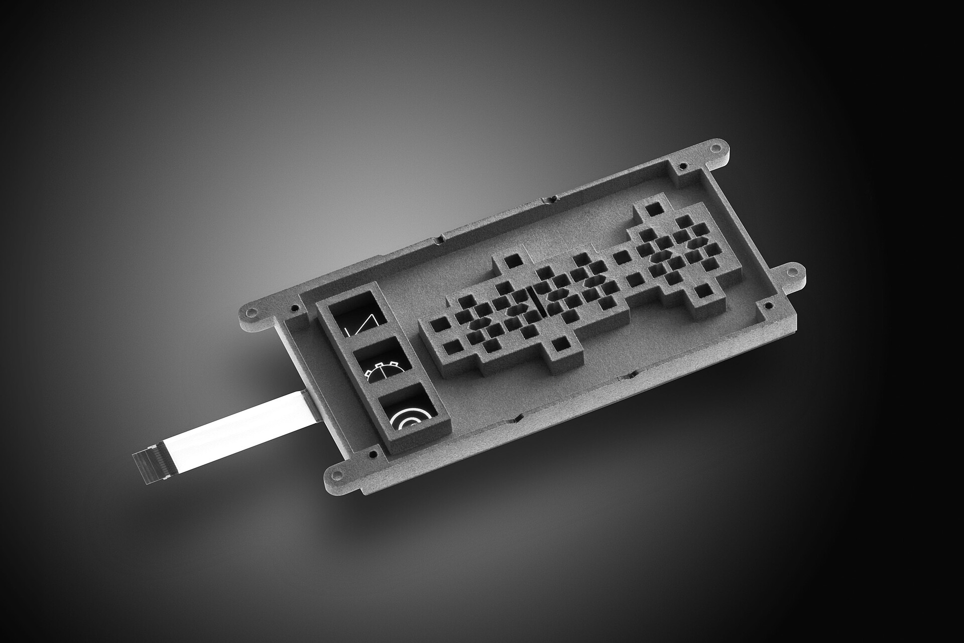 Rückseite eines Waschmaschinendisplays mit den Strukturen der Anzeigen