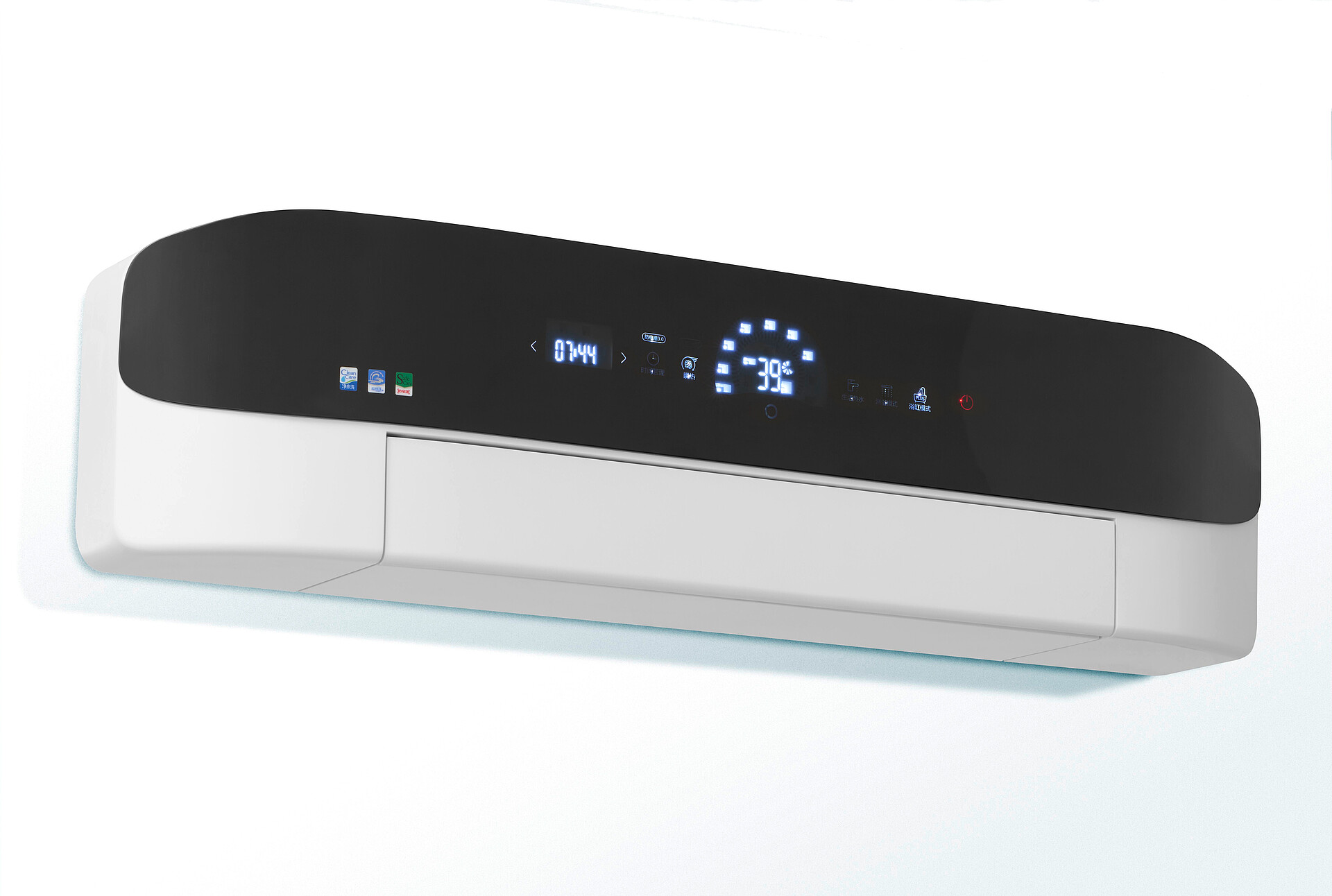 AC Split Unit, länglich, mit LED-Display und weißem Gehäuse