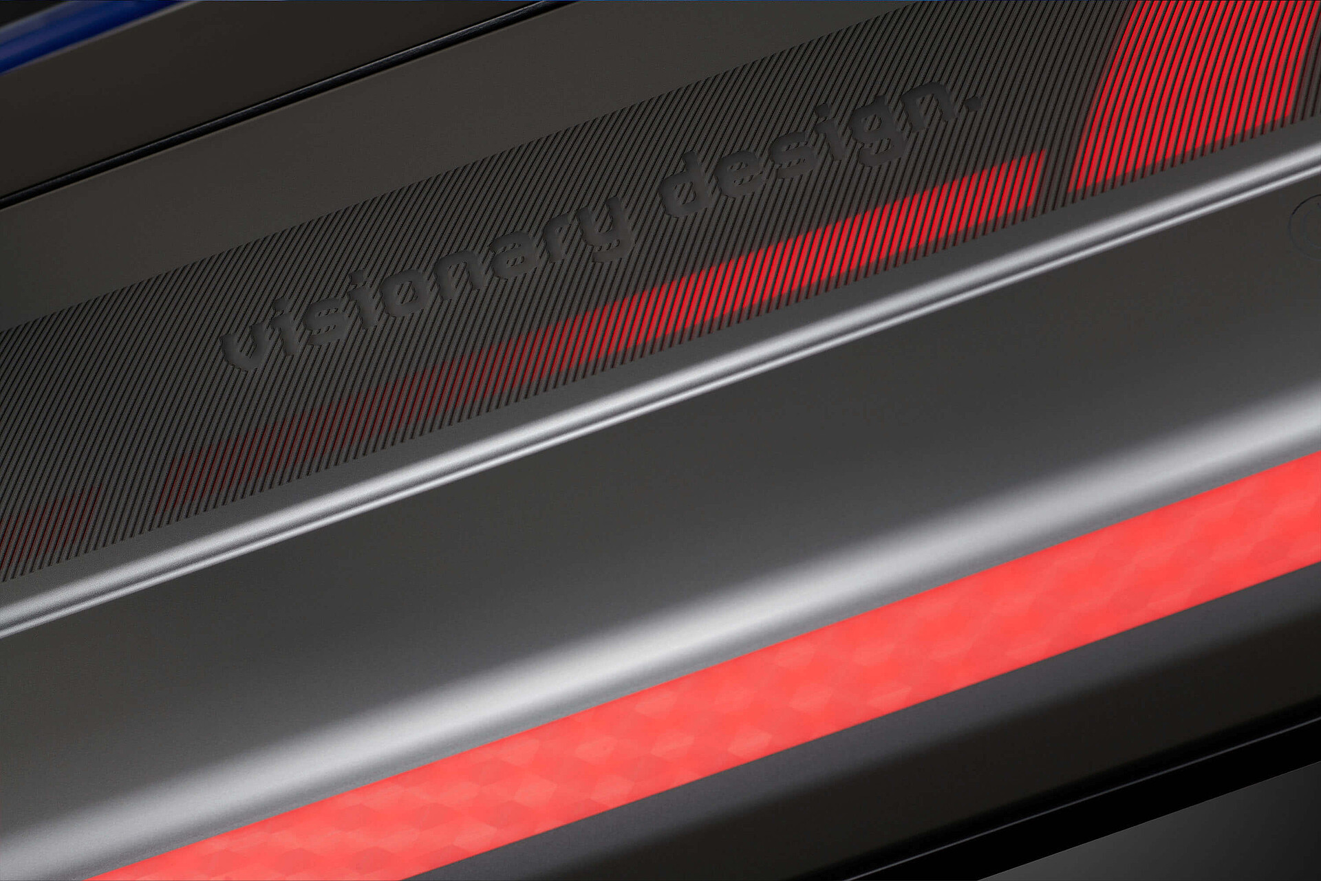 Innovatives Heckblendenkonzept mit roten Lichtmustern